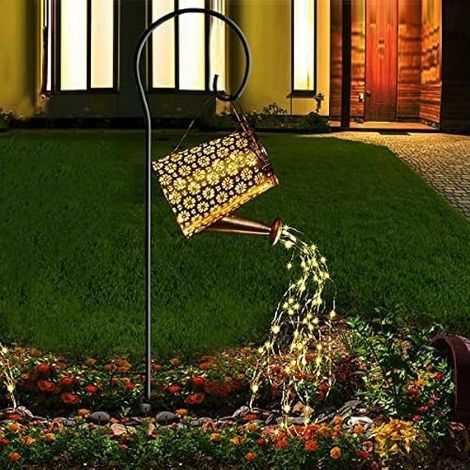 Arrosoir Lumineux Solaire, Lampe LED Solaire Guirlande Lumières Extérieures de Jardin de Douche D'étoile Étanche, Lampe Arrosoir Solaire avec Support pour Allée Terrasse Pelouse (1/5)