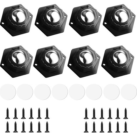 8 Pièces Petite Roulettes pour Meubles, Roulettes Pivotantes Auto-adhésives Charge 200kg, Mini Transfert Roues de Meubles à 360 Degrés de Rangement,Petits Meubles,Poubelles et 24 Vis (1/5)