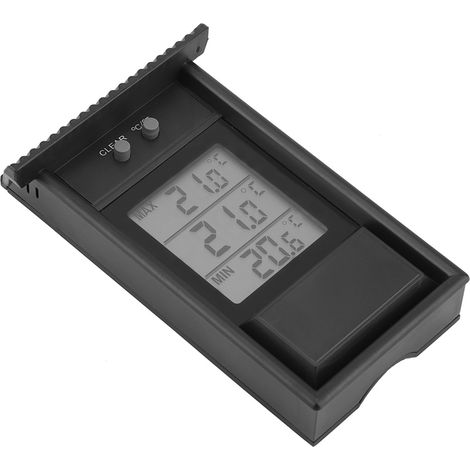Wasserdichtes digitales Innenthermometer, Hygrometer mit Temperaturregler, schwarzes Messgerät (1/5)