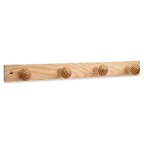 Colgador Pared 4 Pomos Inofix Mad Madera En Crudo 3774-N Ud