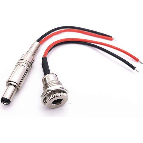 Connecteur d'alimentation CC DC-099 5521/5525 mm, mâle/femelle, étanche, pour bricolage, avec câble. (1/5)