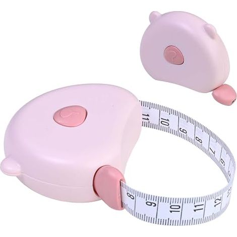 Mètre Ruban Corps Rétractable en Forme d'Ours Rose, Ruban à Mesurer 150cm Double Face, Mètre Ruban Couture Souple pour Mesure de Taille, Poitrine, Perte de Poids (1/5)