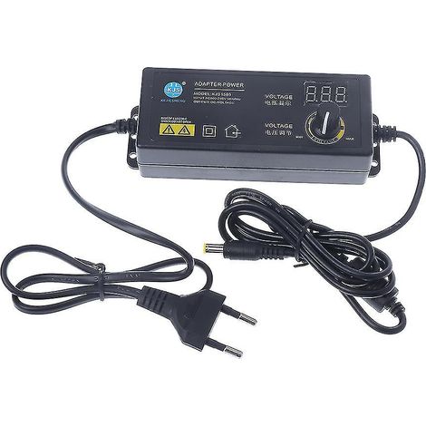 Adaptateur secteur réglable avec écran, AC 100-240 V vers DC 3,8-37 V, prise européenne