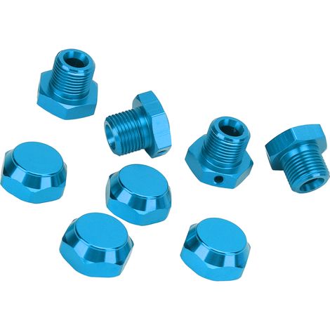 4-teiliges RC-Rad-Sechskantkupplungsset, Aluminium-Sechskantnabenadapter für ARRMA 1/8 RC-Cars, Blau (1/5)