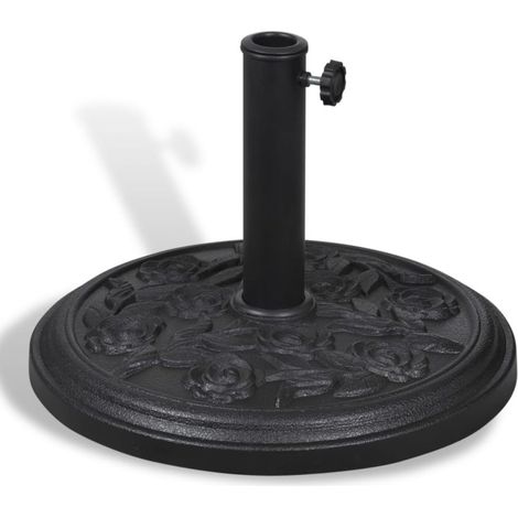 Base de sombrilla redonda de resina negra 9 kg diámetro 38 y 48 mm 2202080