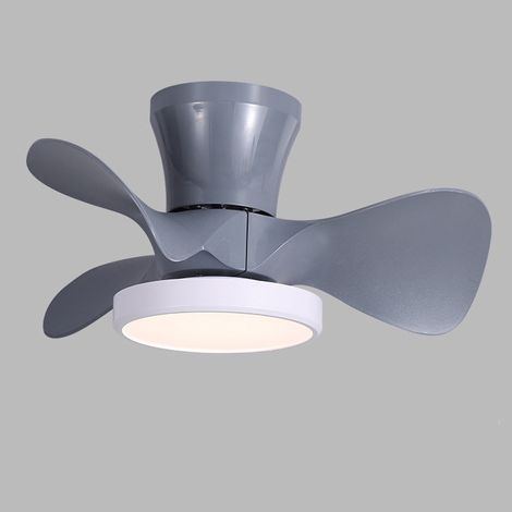 Ventilateur de plafond avec lumière, 3 températures de couleur, minuterie, 6 vitesses de vent, plafonnier avec télécommande, gris (55 cm)