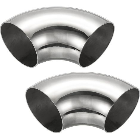 2pcs Coude En Acier Tuyau Coudé en Acier Inoxydable à 90° 70mm OD (1/5)