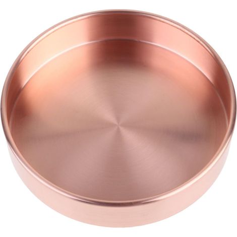 Plateau Rond en Cuivre Pur Style Nordique 14cm pour Organiser Bijoux et Noix, Rangement Élégant pour Bagues, Présent Saint-valentin (1/5)