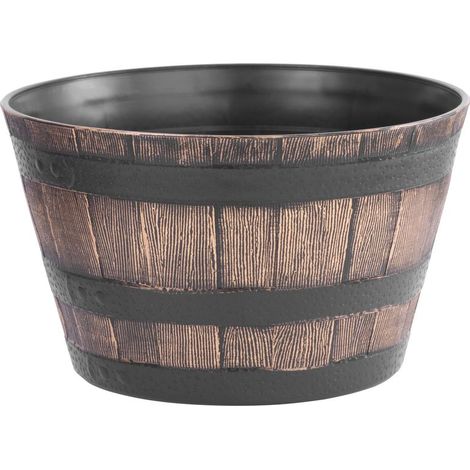 Blumentopf Strend Pro Woodeff, 39x23 cm, golden, Holz-Effekt