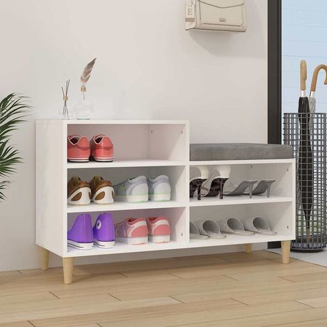 vidaXL Zapatero madera contrachapada blanco 102x36x60 cm (1/5)