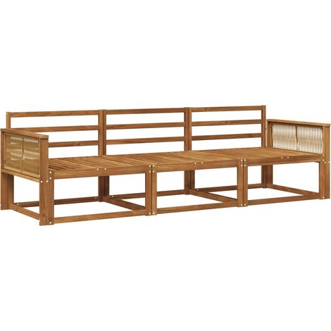 Conjunto de sofás de exterior 3 uds. Natural vidaXL (1/4)