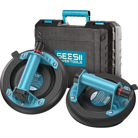 Ventosa de 20 cm de diámetro, capacidad de carga de 200 kg, bomba de vacío manual, material de caucho de nitrilo, empuñadura ergonómica. (1/4)