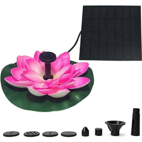 Solarbetriebener schwimmender Vogeltränkenbrunnen für den Außenbereich (rosa)