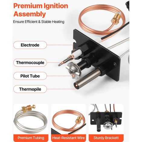 Ensemble de veilleuse à gaz, références OE 69L17, 69L1701, 904405, J4117, 108084-02, kit d'allumage de remplacement pour foyer au g… (1/5)