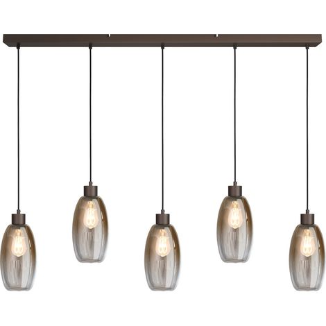 Lampe suspendue en verre Olive 5x Ø 15cm - cacao - 2431-15-130-5-02-15 (1/2)