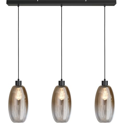 Lampe suspendue en verre Olive 3x Ø 18,5cm - noir - 2431-05-100-3-02-18 (1/3)