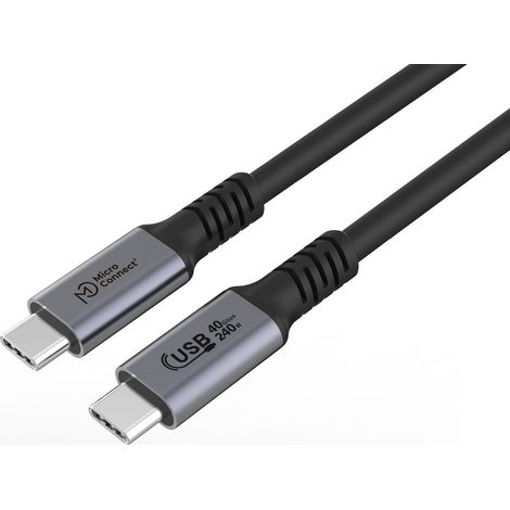 Cable USB-C MicroConnect Premium USB4 Gen 3x2 de 0,5 m, 40 Gbps, 240 W, USB4CC05-240W