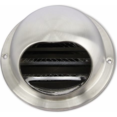 Grille de ventilation, forme coupole, 50 mm, acier inoxydable, brossé (1/2)