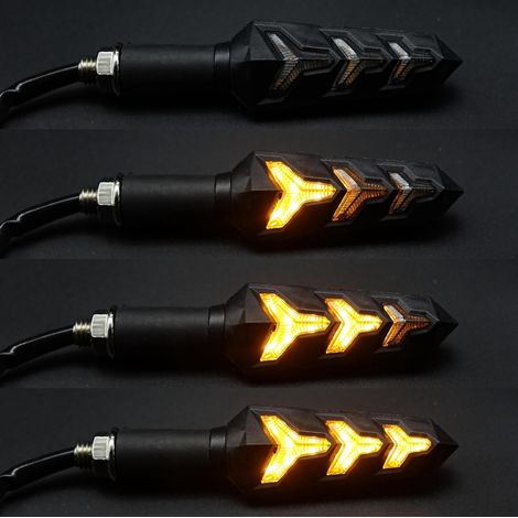 4pcs Motorcycle Indicators Colors Turn Signal Lights Motorbike Turn Indicators 12v 12 Led Bulbs For Motorcycle Motorbike Scooter Quad Cruiser Off (1/5)