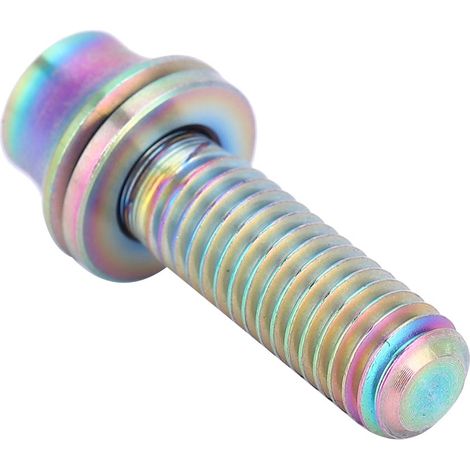 Fahrrad-Trinkflaschenhalterungsschraube aus Titanlegierung M5x12/16mm mit Unterlegscheibe (Regenbogen M5x16) (1/5)