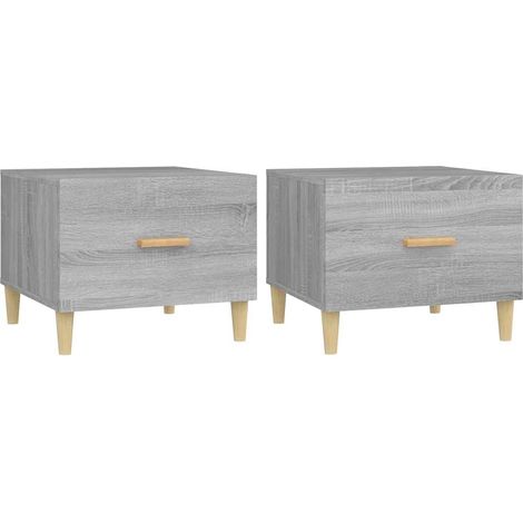 vidaXL Mesas de centro 2 uds madera ingeniería gris Sonoma 50x50x40 cm (1/2)