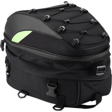 Sacoche arrière moto étanche, sac de réservoir Oxford tissu haute densité, bandes réfléchissantes, universel, vert, bagagerie porte-bagages (1/5)