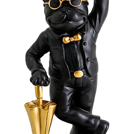 Magnifique Statue de Bouledogue en Résine Artisanale, Plateau de Rangement pour Clés et Objets Déco, Idée Cadeau pour la Maison et le Porche (1/5)