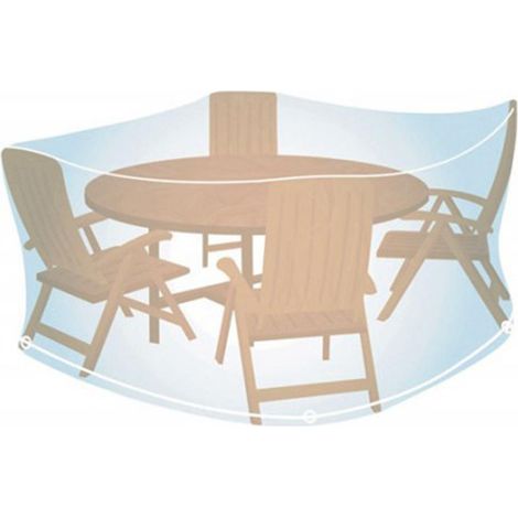 CAMPINGAZ funda mesa redonda 90x150 cm , Funda mesa redonda 90 x 150 cmFunda fabricada en PVC de alta calidadGrosor de 0,13 mmMás resistenteIncluye ojales y cuerdas (1/6)