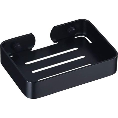 Portasapone, porta sapone, vassoio portasapone con foro di scarico, in metallo, acciaio inox, mensola per doccia/bagno, porta sapone sospeso, a parete, per doccia, bagno (1/5)