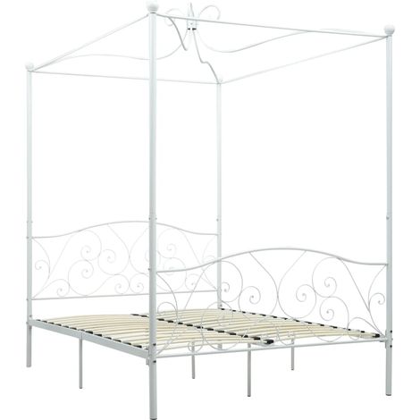 Maison Exclusive - Letto a Baldacchino Bianco in Metallo 120x200 cm