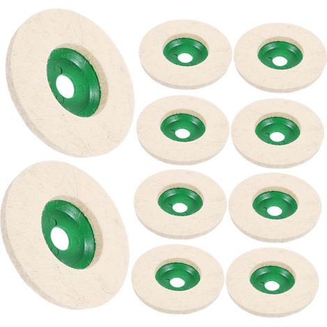 Ciieeo 10 Pièces Disques de Polissage Laine Ronds Disques de Polissage Angulaires pour Meuleuses Angle (1/4)
