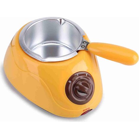 Fondoir à chocolat, outil de cuisine pour machine de fonte de bonbons électrique à température réglable en aluminium avec moule pour bricolage fixé pour beurre, fromage, etc(Jaune) (1/5)