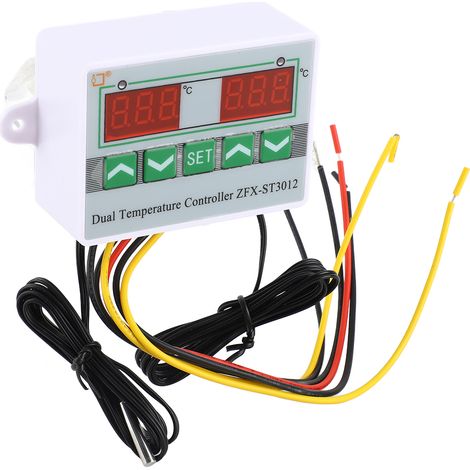 Contrôleur de température numérique intelligent à micro-ordinateur avec double affichage, thermostat électrique 12 V, interrupteur de contrôle de température (1/5)