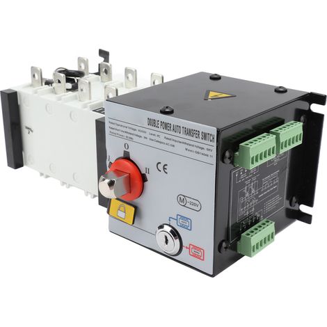 Générateur inverseur de source bipolaire 2 entrées 1 sortie, commutateur de transfert automatique 400V CA 125A, double alimentation isolée (1/5)