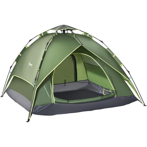 Tente dôme légère et robuste pour 3 personnes avec entrée, sac de transport et tapis de sol tente familiale avec une colonne d'eau de 1000 mm convient pour le camping, les voyages, la randonnée et l (1/5)