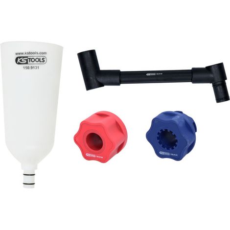KS TOOLS  Juego de  embudos de  llenado de  aceite con  brazo angular  giratorio para  VAG, 4  piezas -  150.9155 (1/4)