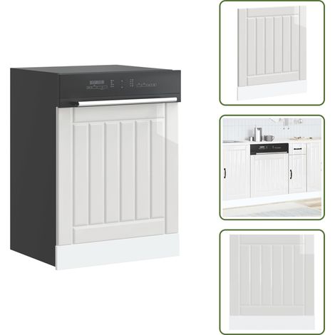Armadio da cucina - vidaXL Pannello Lavastoviglie Lucca Bianco Lucido in Legno Multistrato - Protezione lavastoviglie