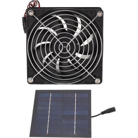 Ventilateur Solaire 50W Panneau Solaire Kit Extraction Air Chaleur Dissipation Ventilation 5-12V (1/5)