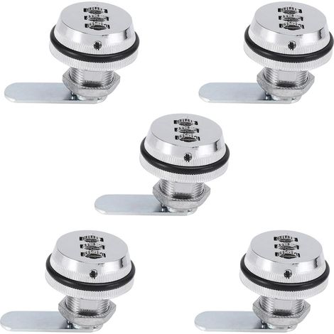 5X Alliage Code Combinaison Cam Lock Keyless Post Mail Box Cabinet RV 3 Dial Argent (1/5)