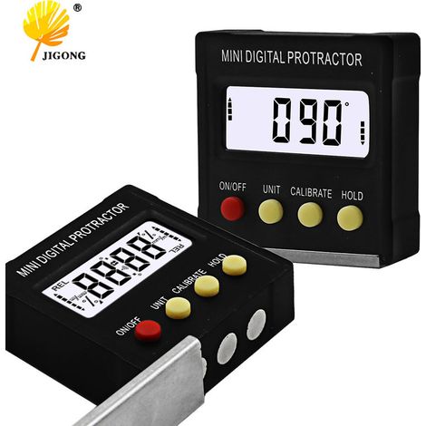 Mini inclinomètre électronique numérique noir, niveau à bulle, rapporteur, règle magnétique d'angle, boîte d'inclinaison