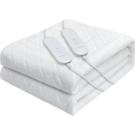 Freosen – Surmatelas chauffant 2 places 130W 160x140 cm – 4 niveaux de chaleur – 2 télécommandes – Protection contre la surchauffe – Lavable à 30°C (1/5)