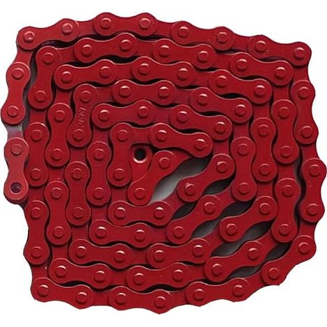 1/2 X 1/8Inch 96 Liens Simple Vitesse Coloré Chaîne Fixe Gear VTT BMX Vélo Vélo Sport Route - Rouge (1/5)
