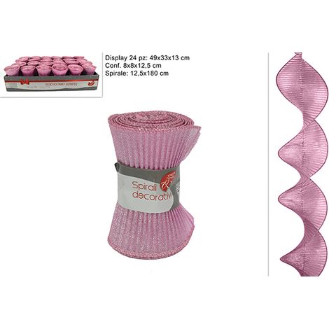 Decorazione in Tessuto ad Aspirale Rosa 180 x 12,5 cm
