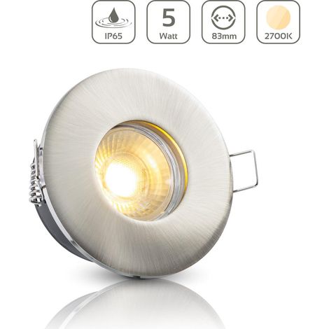 Einbauspot IP65 rund - Farbe: Edelstahl - LED Leuchtmittel: GU10 5W warmweiß (1/5)