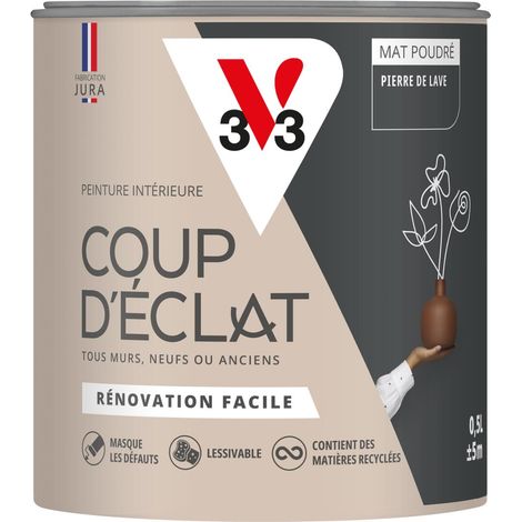 Peinture murale intérieure Coup d'Éclat® V33 Pierre de lave Mat Poudré 0,5L