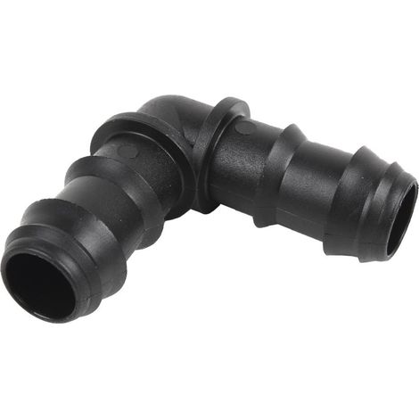 COFAN conexión codo 90º ø16mm caja 100 unid. , Conector en Codo para riego por goteo ideal para agricultura y jardinería. Su diseño estriado permite su fácil montaje, sin necesid