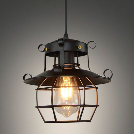 Lustre industriel vintage en métal, suspension, style nordique, style Edison, lampe de loft rétro, décoration intérieure (1/4)