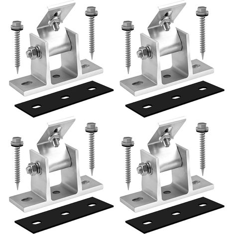 4 pcs Support de Panneau Solaire Ajustable, Fixation de Panneau Solaire, pour Toit, Camping-car,15-30 Degrés (1/5)