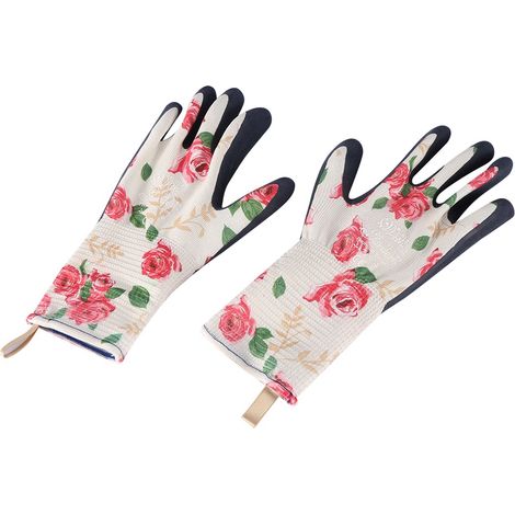 Paire de gants longs de jardinage pour femme antidérapants, imperméables et anti-perforation (Rose, Taille S) (1/5)