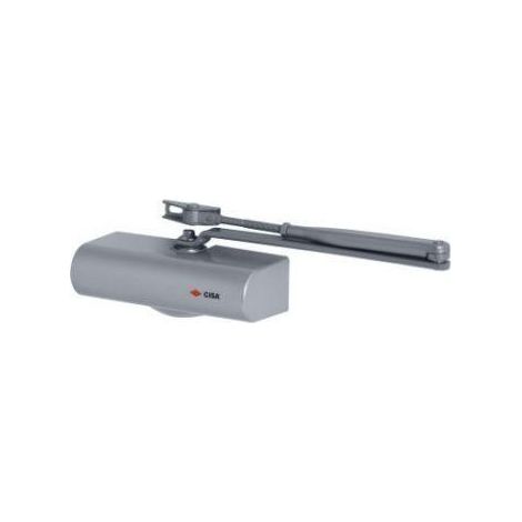 FPLUS cierrapuerta cisa s/ret 68k plata , Cierrapuertas aéreo a piñón y cremallera

Para puertas hasta 68 kg.
Control de cierre sobre todo el recorrido de la puerta. Con válvula de
